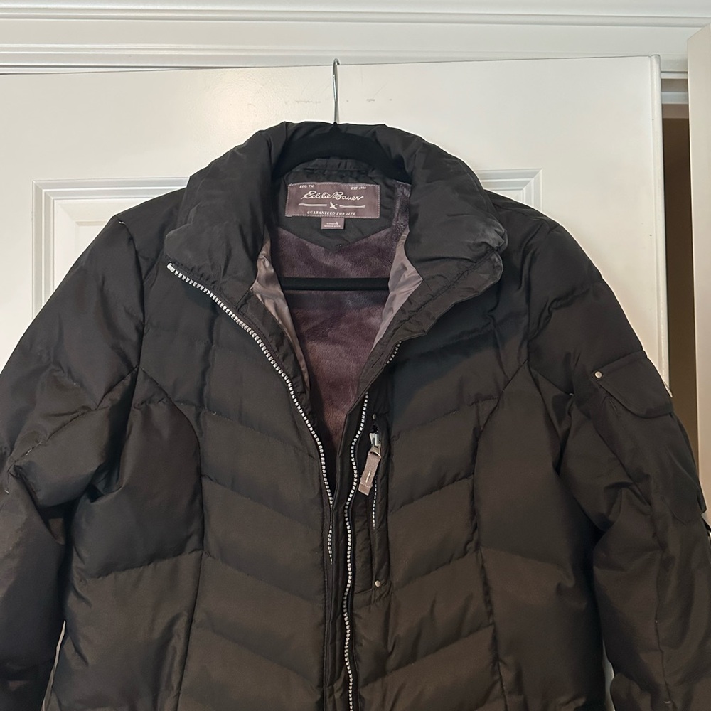 Eddie Bauer Women’s Black Sun Valley Down Duffle Coat. Size Large - Picture 3 of 9